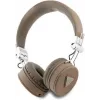 Guess Grained Classic Round Shape Wireless Bluetooth Over-Ear Headphones mit ENC, Braun