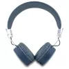 Guess Grained Classic Round Shape Wireless Bluetooth Over-Ear Headphones mit ENC (Blau)