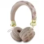 Guess Peony Script Round Shape Kabellose Over-Ear-Kopfhörer mit ENC, Braun