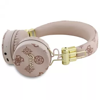 Guess Peony Script Round Shape Kabellose Over-Ear-Kopfhörer mit ENC, Braun