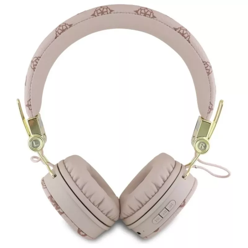 Guess Peony Script Round Shape Kabellose Over-Ear-Kopfhörer mit ENC, Braun