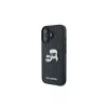 Karl Lagerfeld Monogram Karl & Choupette Head Pin Case für iPhone 16 (Schwarz)
