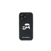 Karl Lagerfeld Monogram Karl & Choupette Head Pin Case für iPhone 16 (Schwarz)