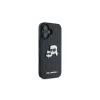 Karl Lagerfeld Monogram Karl & Choupette Head Pin Case für iPhone 16 (Schwarz)