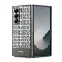 DKNY DKHMZFD6PSOSPW Samsung Galaxy Z Fold6 Back Cover Braun Wiederholungsmuster unterer Streifen