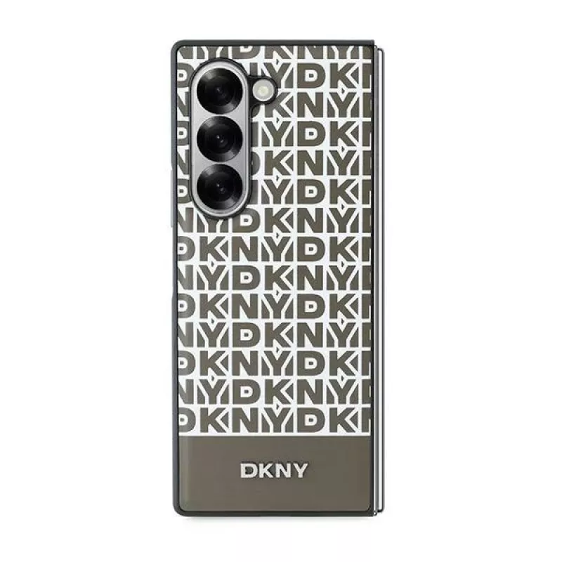 DKNY DKHMZFD6PSOSPW Samsung Galaxy Z Fold6 Back Cover Braun Wiederholungsmuster unterer Streifen
