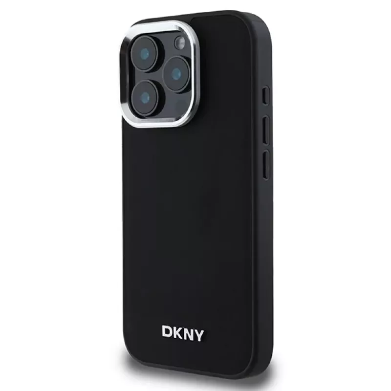 DKNY DKHMP16LPSCMCLK Hardcase für iPhone 16 Pro 6,3 Zoll Schwarz Schlichtes Silber-Logo MagSafe