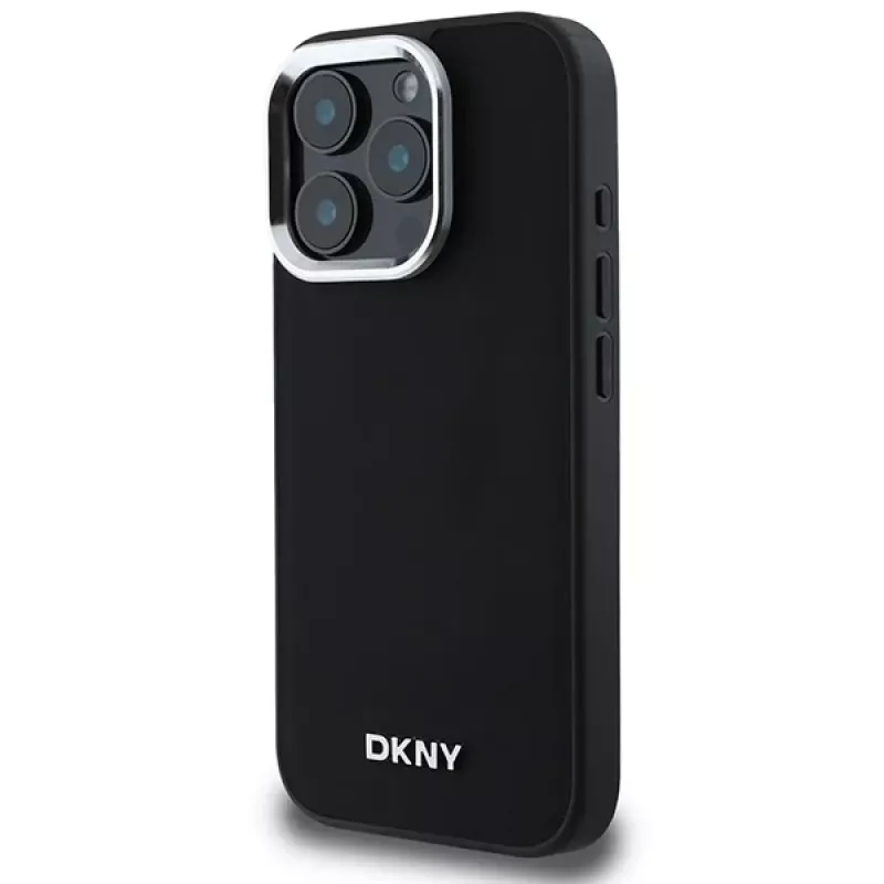 DKNY DKHMP16XPSCMCLK Hard Case für Apple iPhone 16 Pro Max 6,9 Zoll Schwarz Silber Logo MagSafe