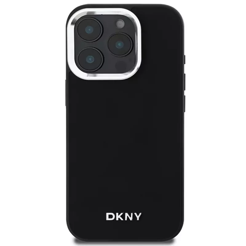 DKNY DKHMP16XPSCMCLK Hard Case für Apple iPhone 16 Pro Max 6,9 Zoll Schwarz Silber Logo MagSafe