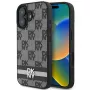 DKNY DKHCP16SPCPTSSK Hard Case für Apple iPhone 16 6,1 Zoll Karomuster & bedruckte Streifen Schwarz
