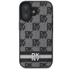 DKNY DKHCP16SPCPTSSK Hard Case für Apple iPhone 16 6,1 Zoll Karomuster & bedruckte Streifen Schwarz