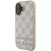 DKNY DKHCP16SPCPTSSP Hard Case für Apple iPhone 16 6,1 Zoll Pink Karomuster & Bedruckte Streifen