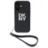 DKNY DKHCP16SPBSWSK Hard Case für Apple iPhone 16 6,1 Zoll Schwarz mit Handschlaufe