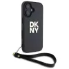 DKNY DKHCP16SPBSWSK Hard Case für Apple iPhone 16 6,1 Zoll Schwarz mit Handschlaufe