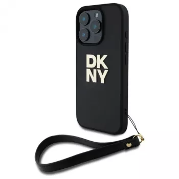 DKNY DKHCP16LPBSWSK iPhone 16 Pro 6,3 Zoll schwarze Hartschale mit Handschlaufe und Stock-Logo