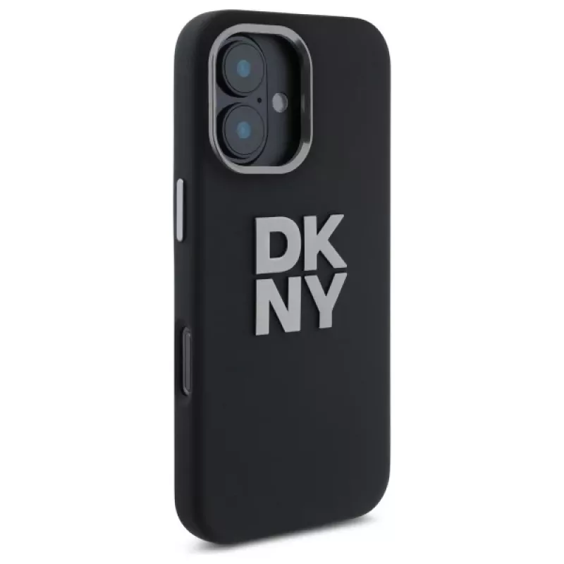 DKNY DKHCP16SSMCBSK iPhone 16 6.1 Hardcase Liquid Silicone Metal Logo Black