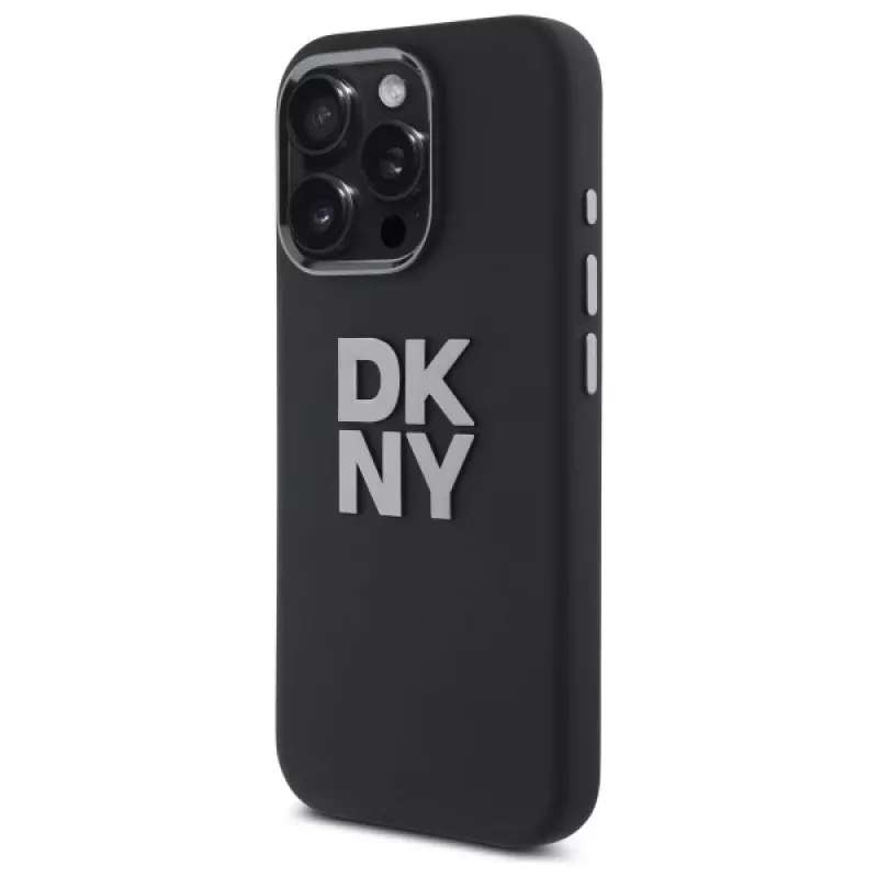 DKNY DKHCP16LSMCBSK Liquid Silicone Metal Logo Hard Case für Apple iPhone 16 Pro 6,3 Zoll Schwarz