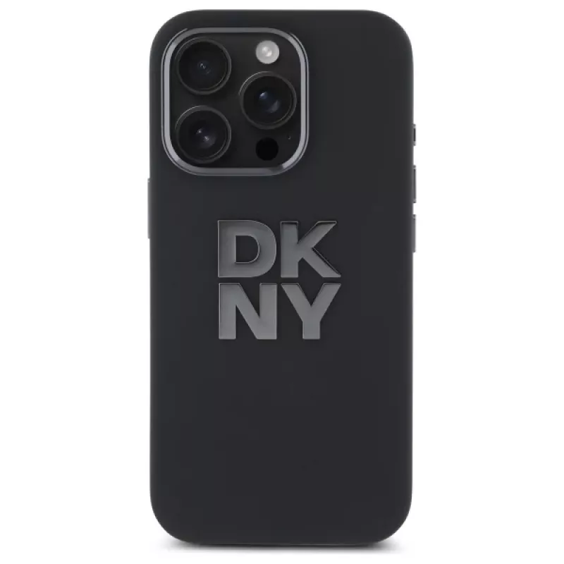 DKNY DKHCP16LSMCBSK Liquid Silicone Metal Logo Hard Case für Apple iPhone 16 Pro 6,3 Zoll Schwarz