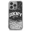 DKNY DKHCP16LLBNAEK iPhone 16 Pro 6,3 Zoll Black Hardcase Liquid Glitter Arch Logo