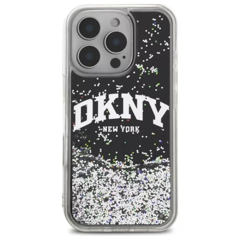 DKNY DKHCP16XLBNAEK iPhone 16 Pro Max 6,9 Zoll Hardcase Liquid Glitter Arch Logo Schwarz