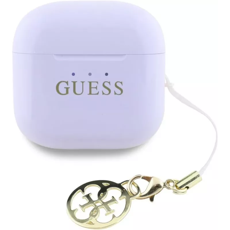 Guess Glossy Effect Printed Classic Logo & Charm TWS Earbuds Lavender