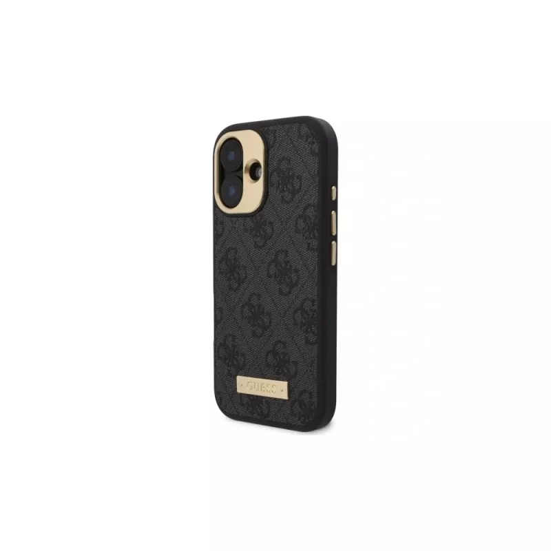 Guess GUHMP16SU4GPRK iPhone 16 6.1 Hardcase 4G Logo Plate MagSafe Schwarz