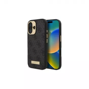 Guess GUHMP16MU4GPRK iPhone 16 Plus 6,7 Zoll Black Hardcase mit 4G Logo Plate und MagSafe