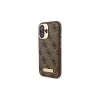 Guess GUHMP16SU4GPRW iPhone 16 6,1 Zoll Braune Hartschale 4G Logo Plate MagSafe