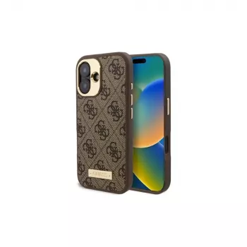 Guess GUHMP16MU4GPRW iPhone 16 Plus 6,7 Zoll Braune Hardcase 4G Logo Plate MagSafe