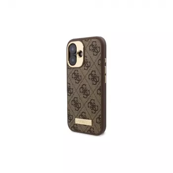 Guess GUHMP16MU4GPRW iPhone 16 Plus 6,7 Zoll Braune Hardcase 4G Logo Plate MagSafe