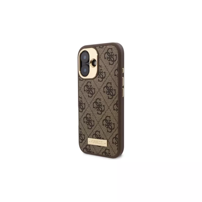 Guess GUHMP16MU4GPRW iPhone 16 Plus 6,7 Zoll Braune Hardcase 4G Logo Plate MagSafe