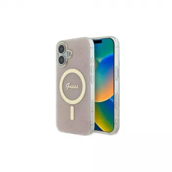 Guess GUHMP16MH4STP iPhone 16 Plus 6,7 Zoll Pink Hardcase IML 4G MagSafe