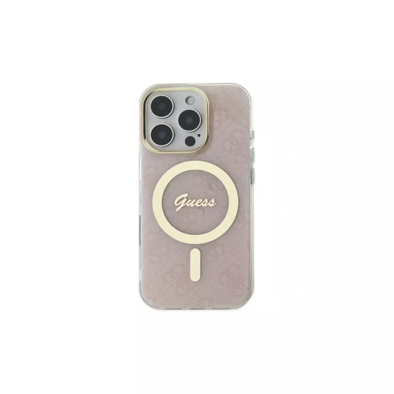 Guess GUHMP16LH4STP Hardcase IML 4G MagSafe für iPhone 16 Pro 6,3 Zoll Pink