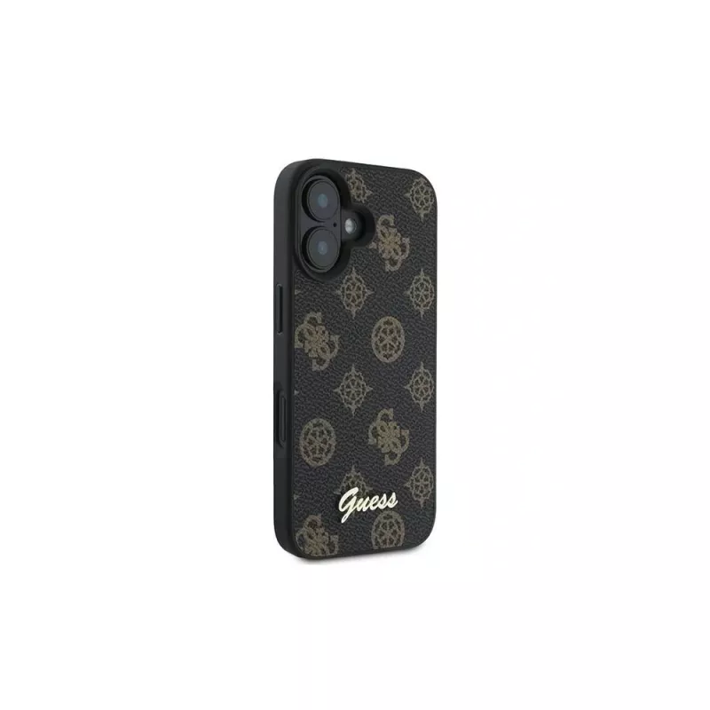 Guess Peony Script MagSafe Case für iPhone 16 Plus (Schwarz)