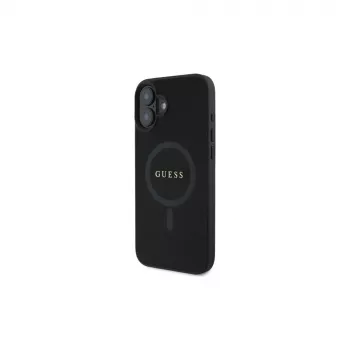 Guess GUHMP16SPSAHMCK Saffiano Classic Logo MagSafe Hard Case für iPhone 16 6,1 Zoll - Schwarz