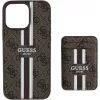 Guess 4G Stripes Wallet Case mit MagSafe für iPhone 16 Pro Max Braun