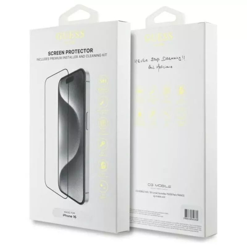 Guess GUTGP16SBOKGCIT iPhone 16 6,1 inch Screen Protector 2.5D Outline - Tempered Glass