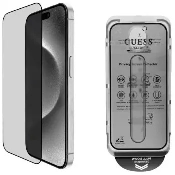 Guess GUTGP16SBOKGCIP iPhone 16 6,1 Zoll Privacy Displayschutz 2.5D Outline - Gehärtetes Glas