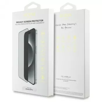 Guess GUTGP16LBOKGCIP iPhone 16 Pro 6,3 Zoll Displayschutzfolie Privacy 2.5D Outline - Gehärtetes Glas