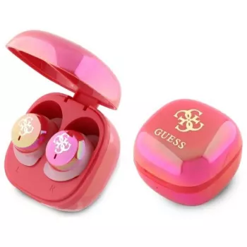Guess 4G Printed Logo True Wireless Earbuds mit Ladecase - Fuchsia Iridescent