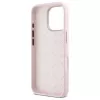 Guess GUHCP16LSMBSLP iPhone 16 Pro 6,3 Zoll Pink Silikon Hartschale mit Script Metal Logo & Rahmen