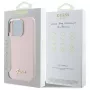 Guess GUHCP16XSMBSLP iPhone 16 Pro Max 6,9 Zoll Pink Silikon Hartschale mit Metal Script Logo & Rahmen