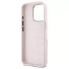 Guess GUHCP16XSMBSLP iPhone 16 Pro Max 6,9 Zoll Pink Silikon Hartschale mit Metal Script Logo & Rahmen