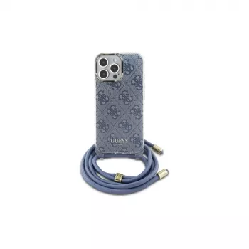 Guess GUHCP16XHC4SEB iPhone 16 Pro Max 6,9 Zoll Blaue Hardcase Crossbody Cord 4G Print