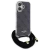Guess GUHCP16SHC4SEK iPhone 16 6,1 Zoll Black Hardcase Crossbody Cord 4G Print