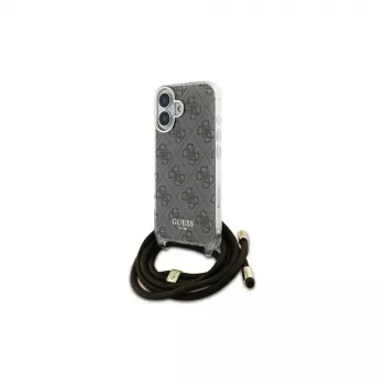 Guess GUHCP16SHC4SEW iPhone 16 6.1 Hardcase Crossbody Cord 4G Print Braun