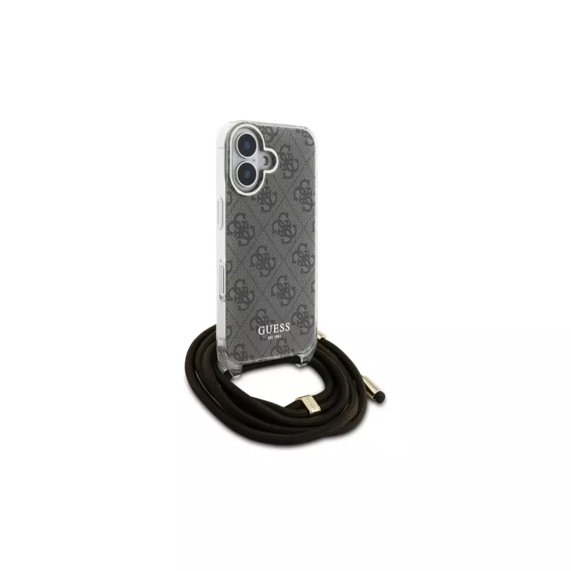 Guess GUHCP16SHC4SEW iPhone 16 6.1 Hardcase Crossbody Cord 4G Print Braun