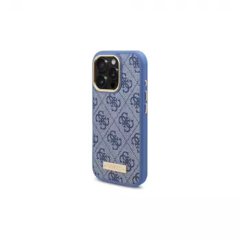 Guess GUHMP16LU4GPRB iPhone 16 Pro 6,3 Zoll Blaue Hardcase 4G Logo Plate MagSafe