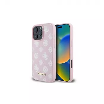 Guess GUHMP16LPGPYSP iPhone 16 Pro 6,3 Zoll Pink Hardcase Peony Script Logo MagSafe