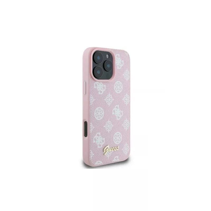 Guess GUHMP16LPGPYSP iPhone 16 Pro 6,3 Zoll Pink Hardcase Peony Script Logo MagSafe